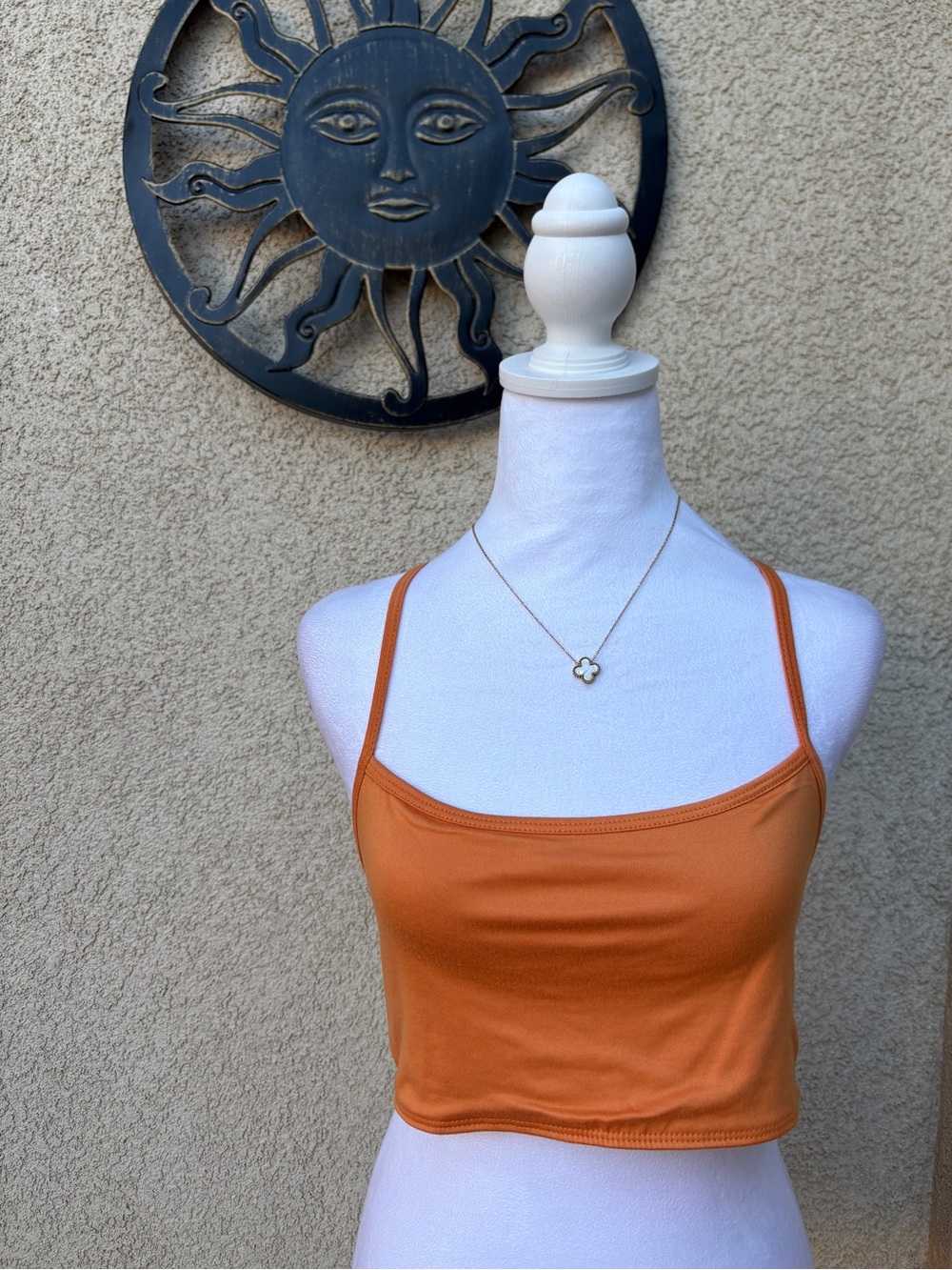 Jova Orange Buttery Soft Unlined Bralette Crop Top Basic Layering